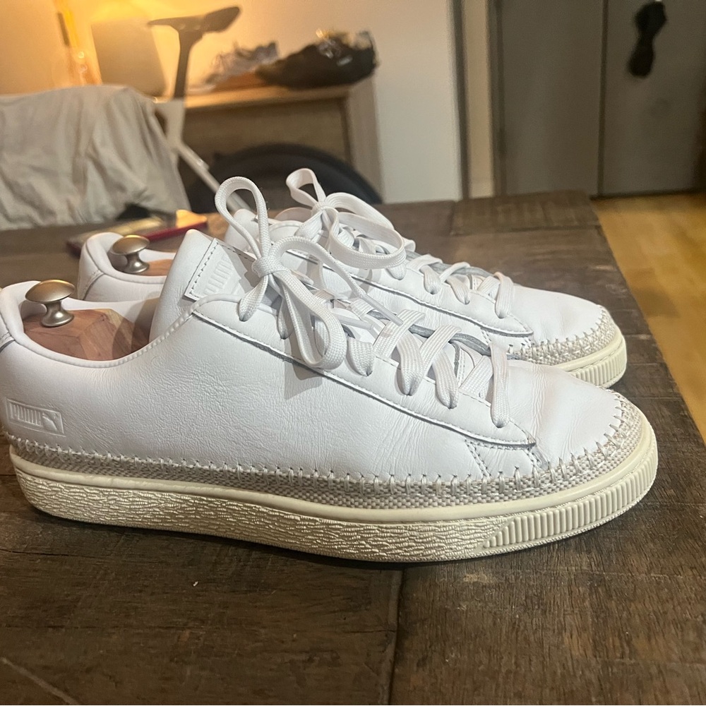 Puma White Leather Summer Sneakers - Size 12
